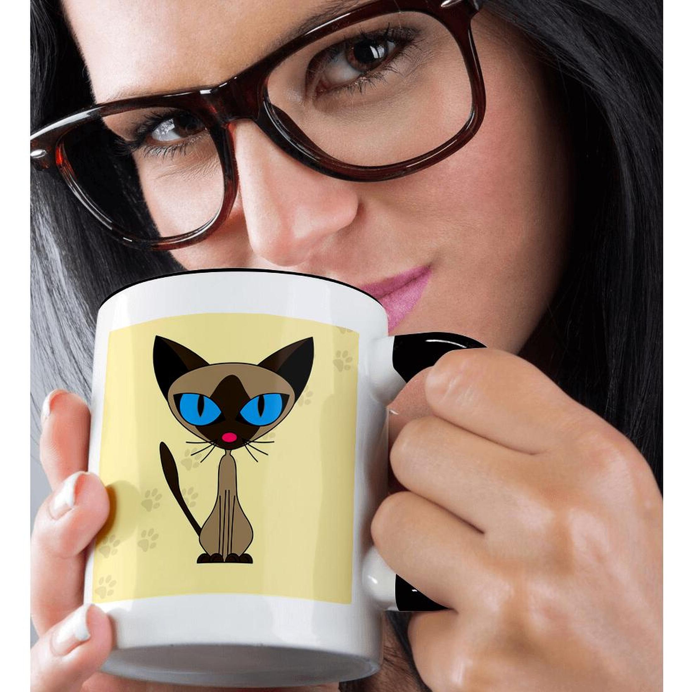 3dRose, Lindo Diseño Estampado Pata de Gato Siamés, Taza - Imagen 23 de 99