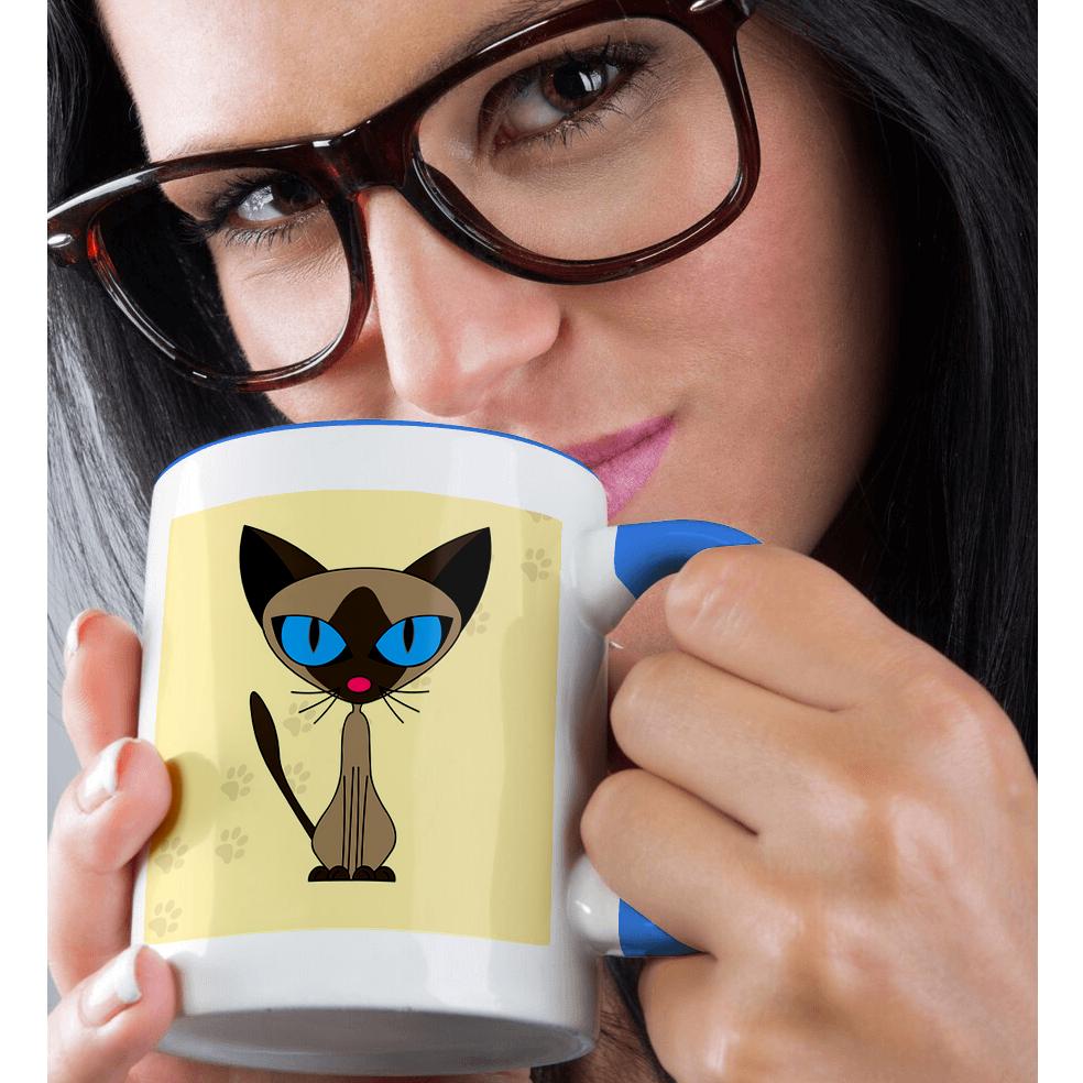3dRose, Lindo Diseño Estampado Pata de Gato Siamés, Taza - Imagen 44 de 99