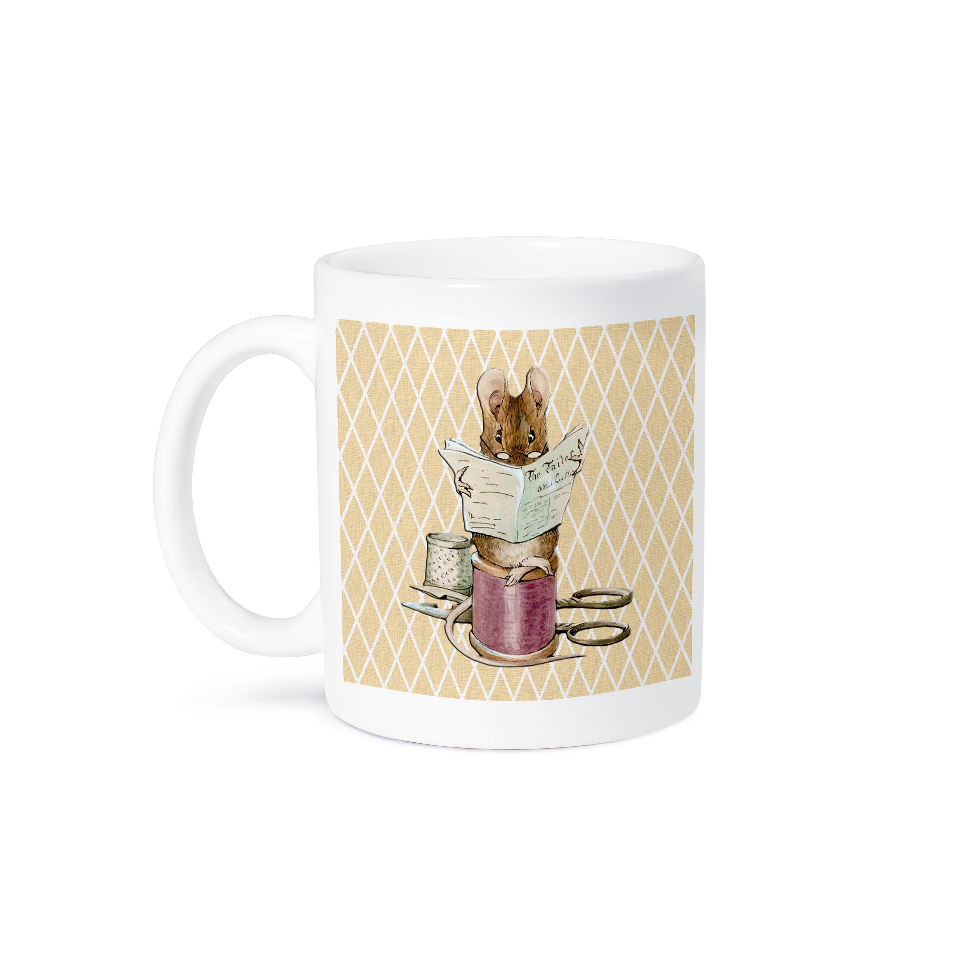 3D Rose Vintage Sewing Mouse Animal Design Ceramic Mug