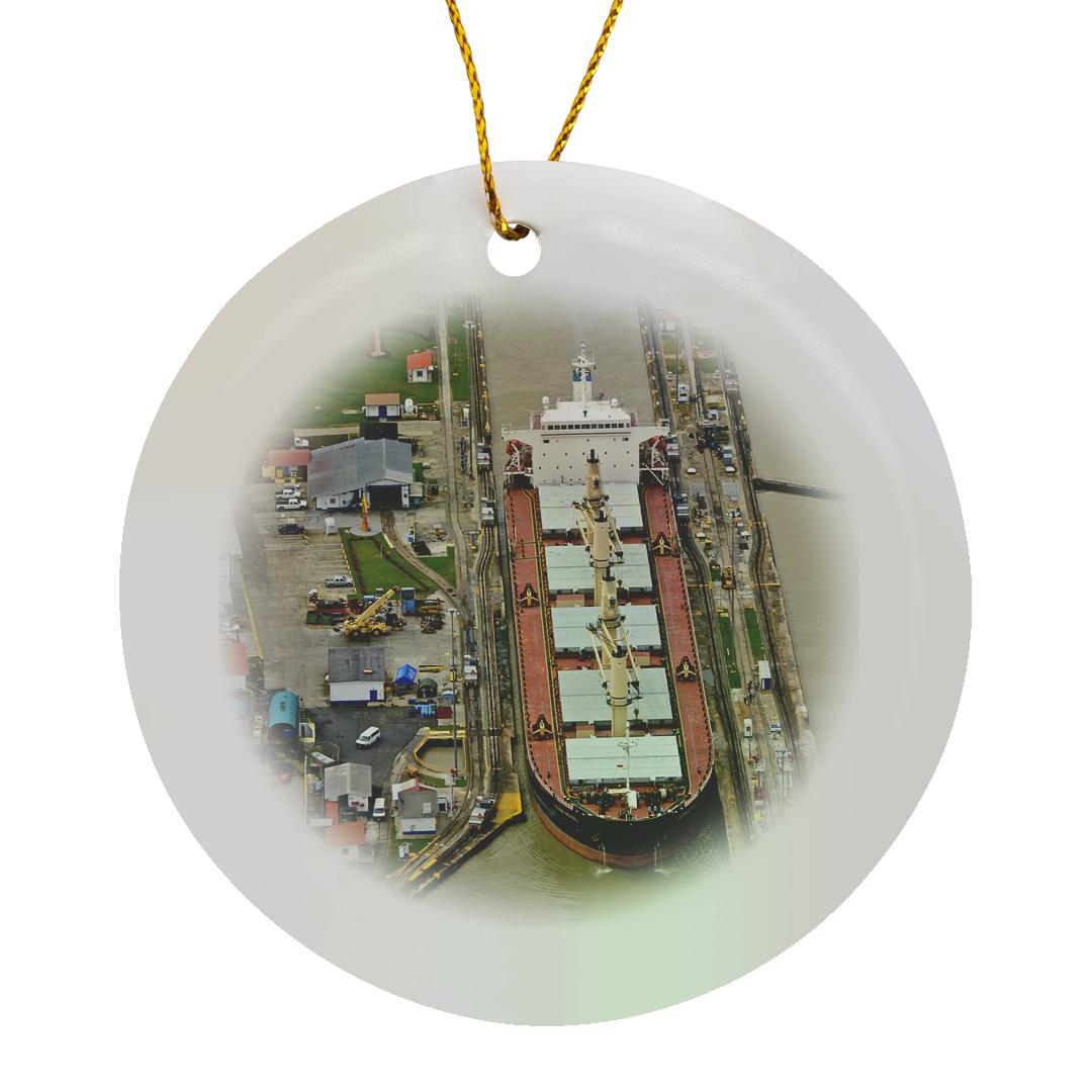3dRose, Container ship Panama Canal, Ornament
