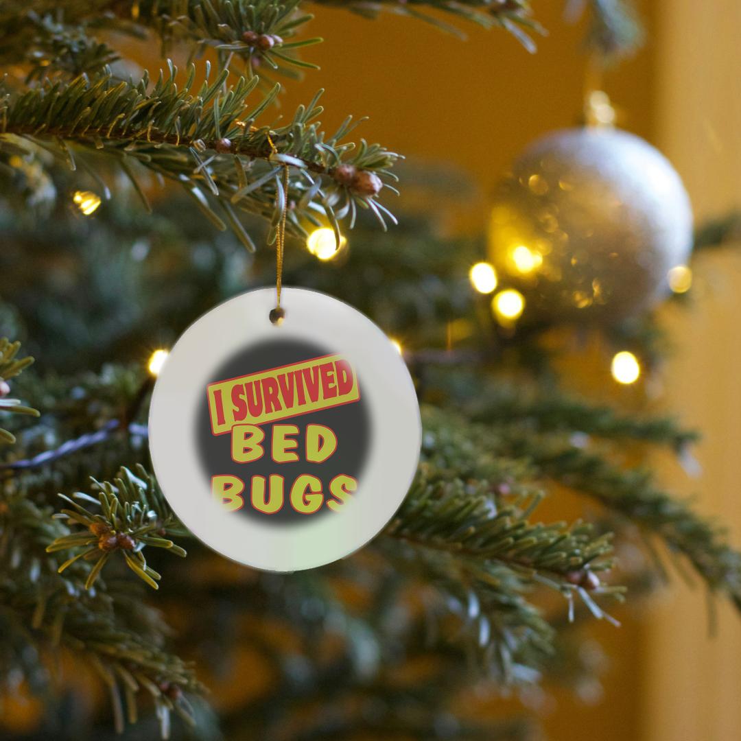 3dRose, I Survived Bed Bugs Survial Pride And Humor Design, Ornament