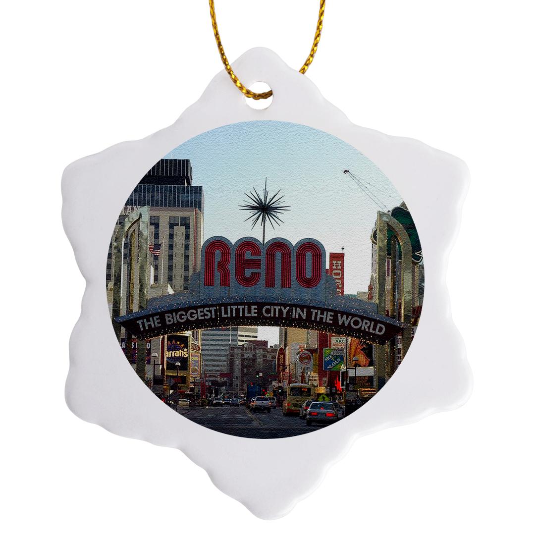 3dRose, Welcome to Reno, NY Entrance to the City, Ornament - Picture 15 of 21