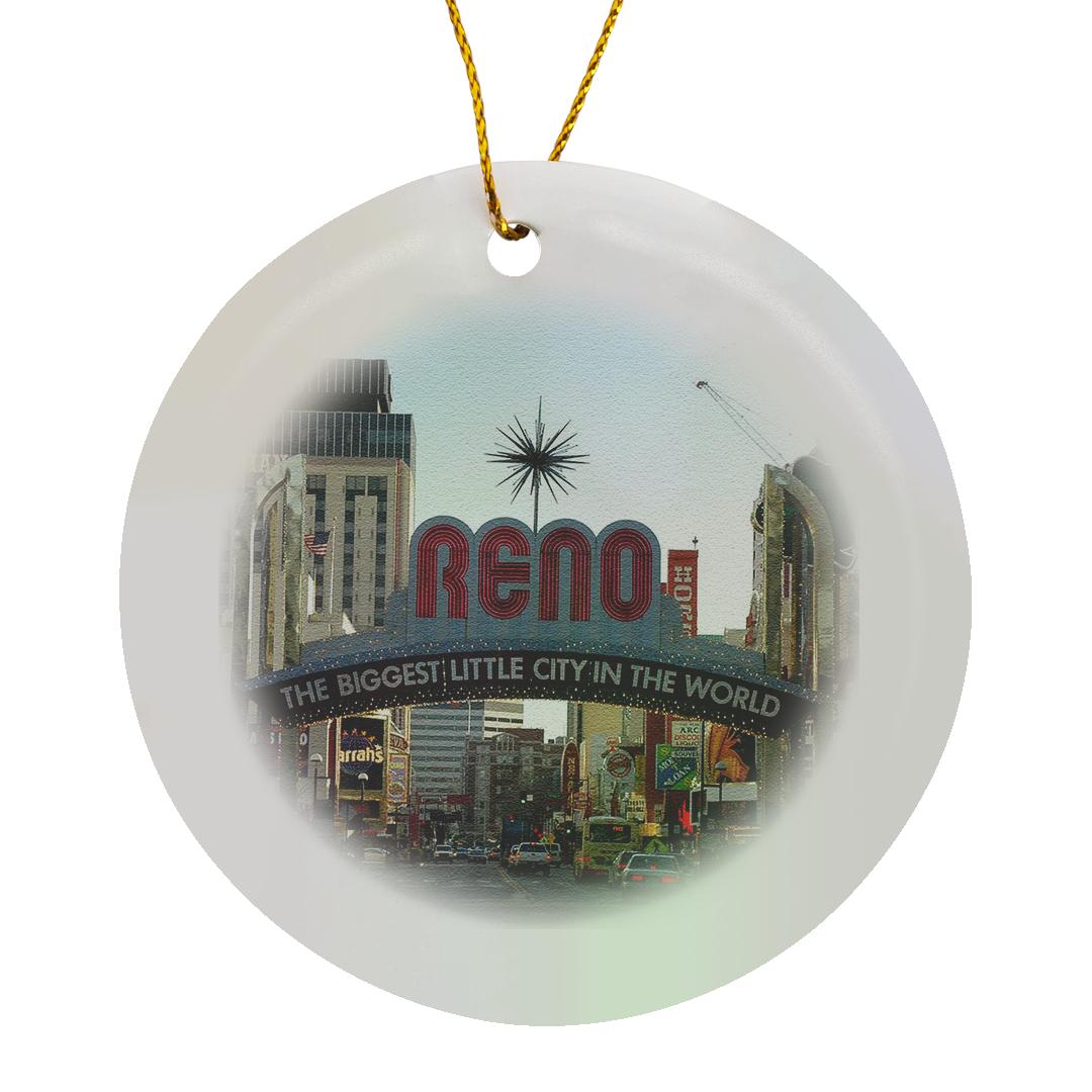 3dRose, Welcome to Reno, NY Entrance to the City, Ornament - Picture 8 of 21