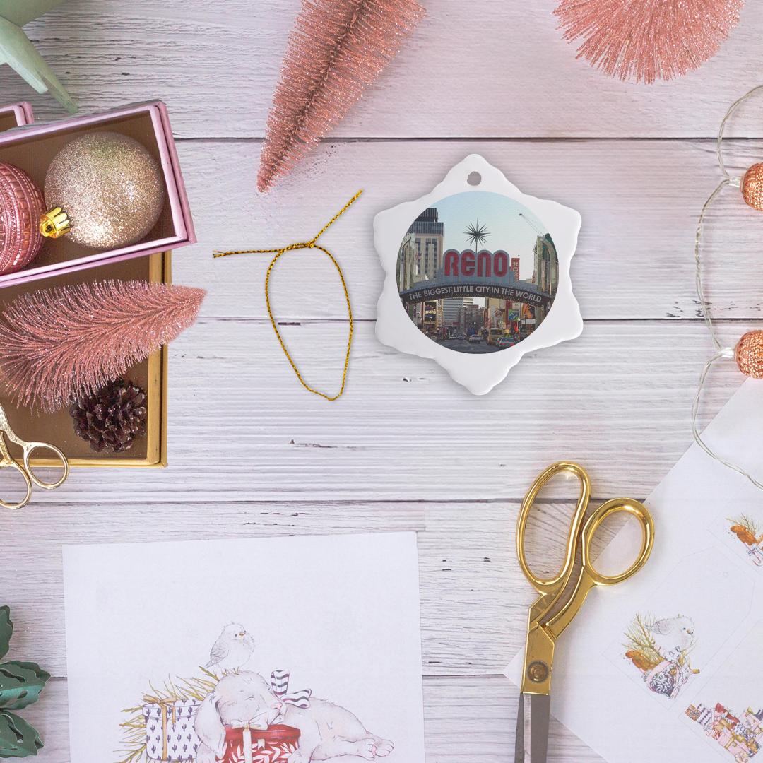 3dRose, Welcome to Reno, NY Entrance to the City, Ornament - Picture 20 of 21