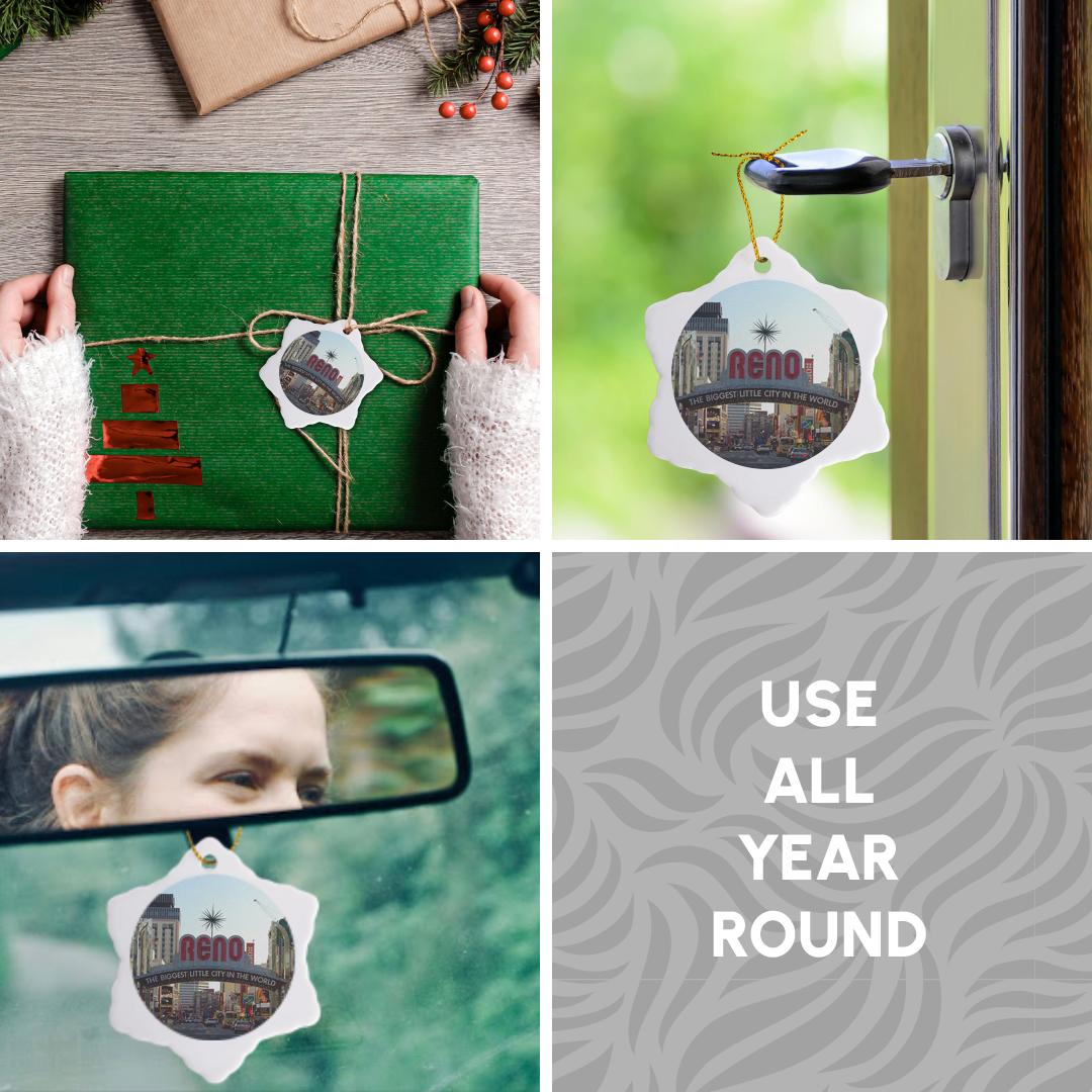 3dRose, Welcome to Reno, NY Entrance to the City, Ornament - Picture 19 of 21