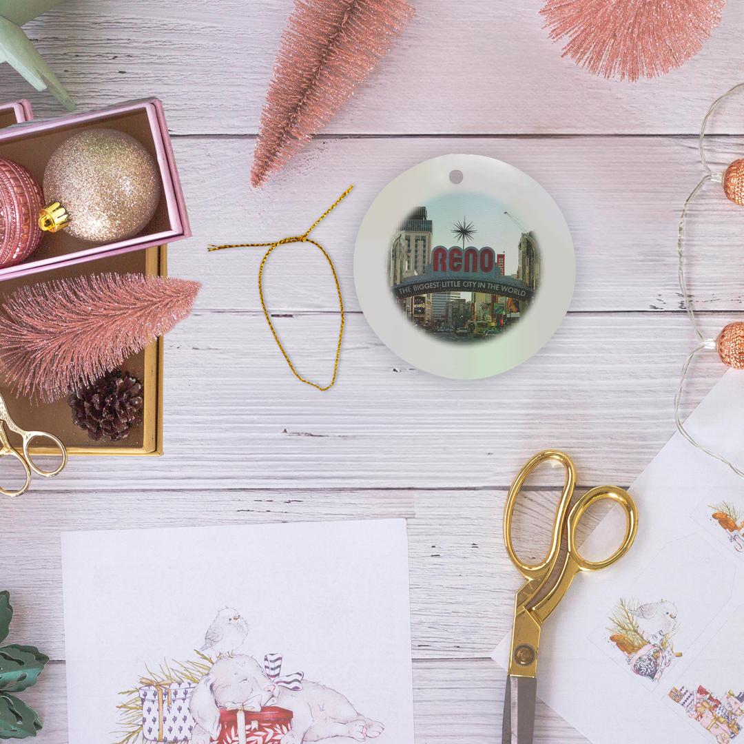 3dRose, Welcome to Reno, NY Entrance to the City, Ornament - Picture 13 of 21