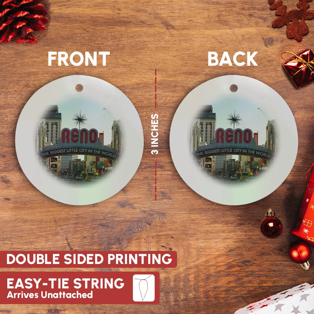 3dRose, Welcome to Reno, NY Entrance to the City, Ornament - Picture 10 of 21