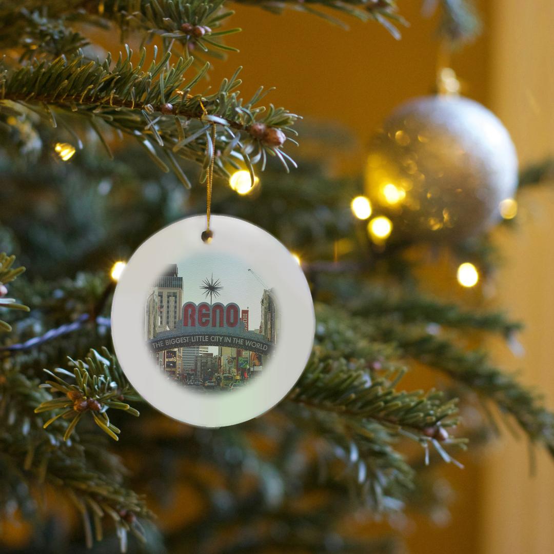 3dRose, Welcome to Reno, NY Entrance to the City, Ornament - Picture 14 of 21