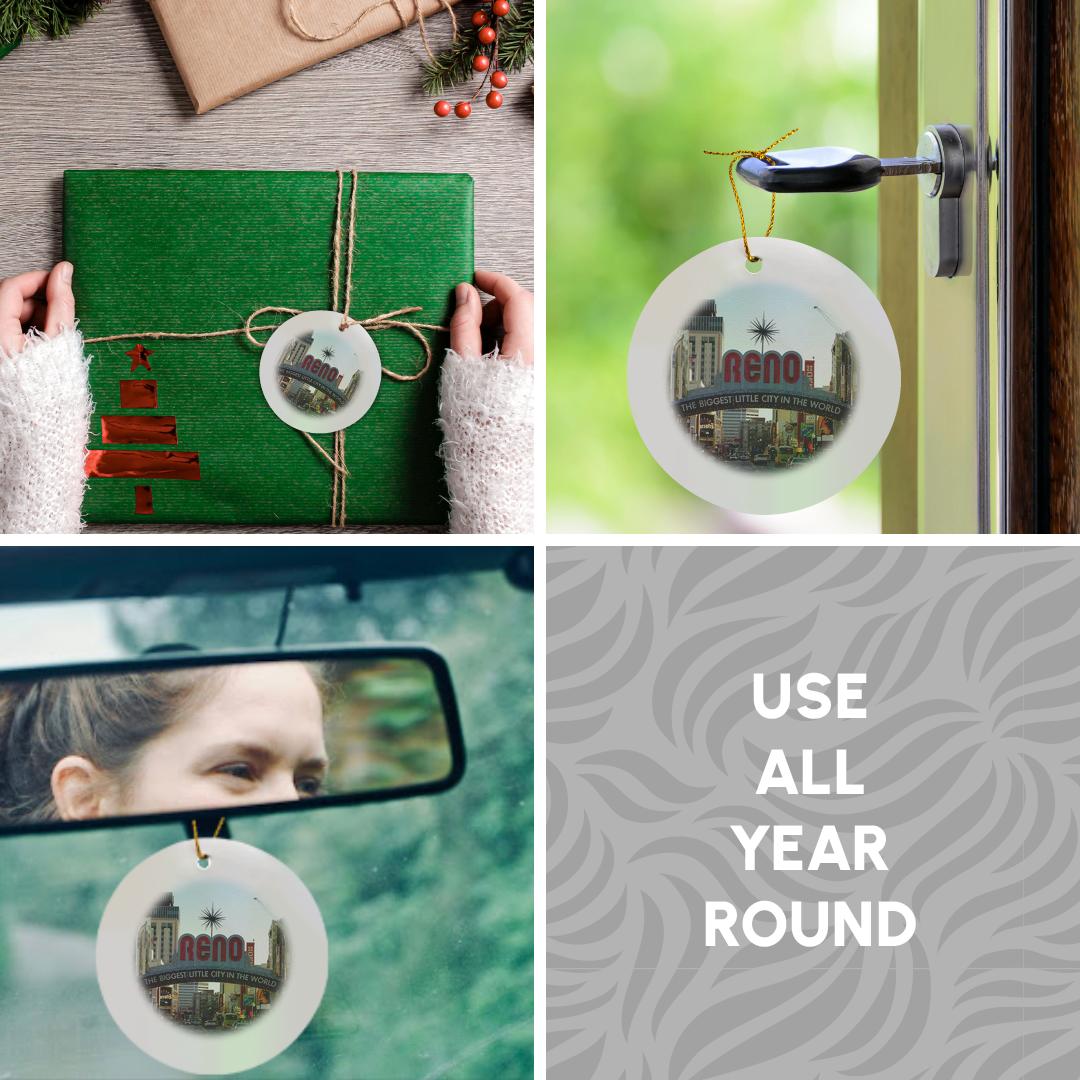 3dRose, Welcome to Reno, NY Entrance to the City, Ornament - Picture 12 of 21