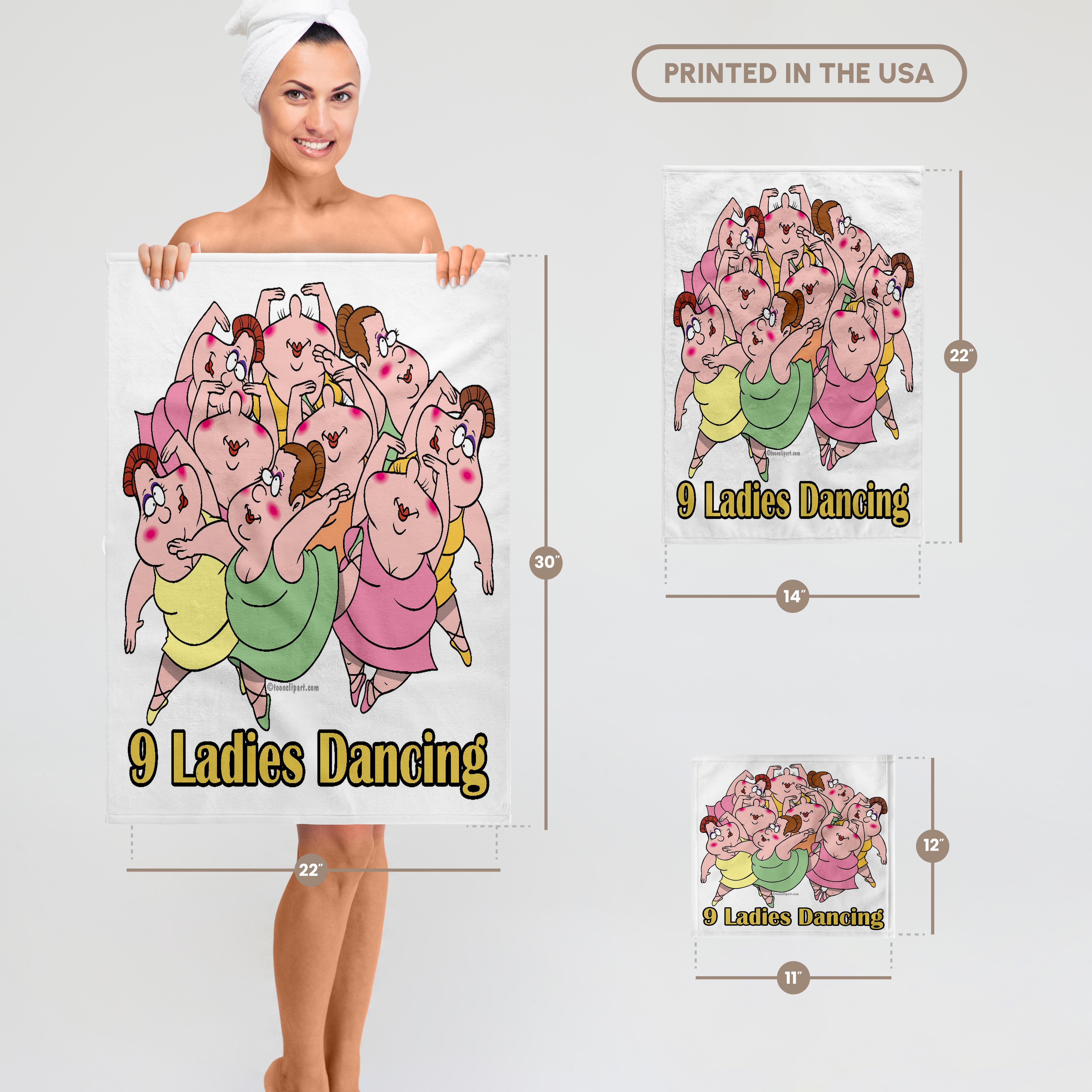 3dRose, Nine Ladies Dancing, Handtuch - Bild 7 von 28
