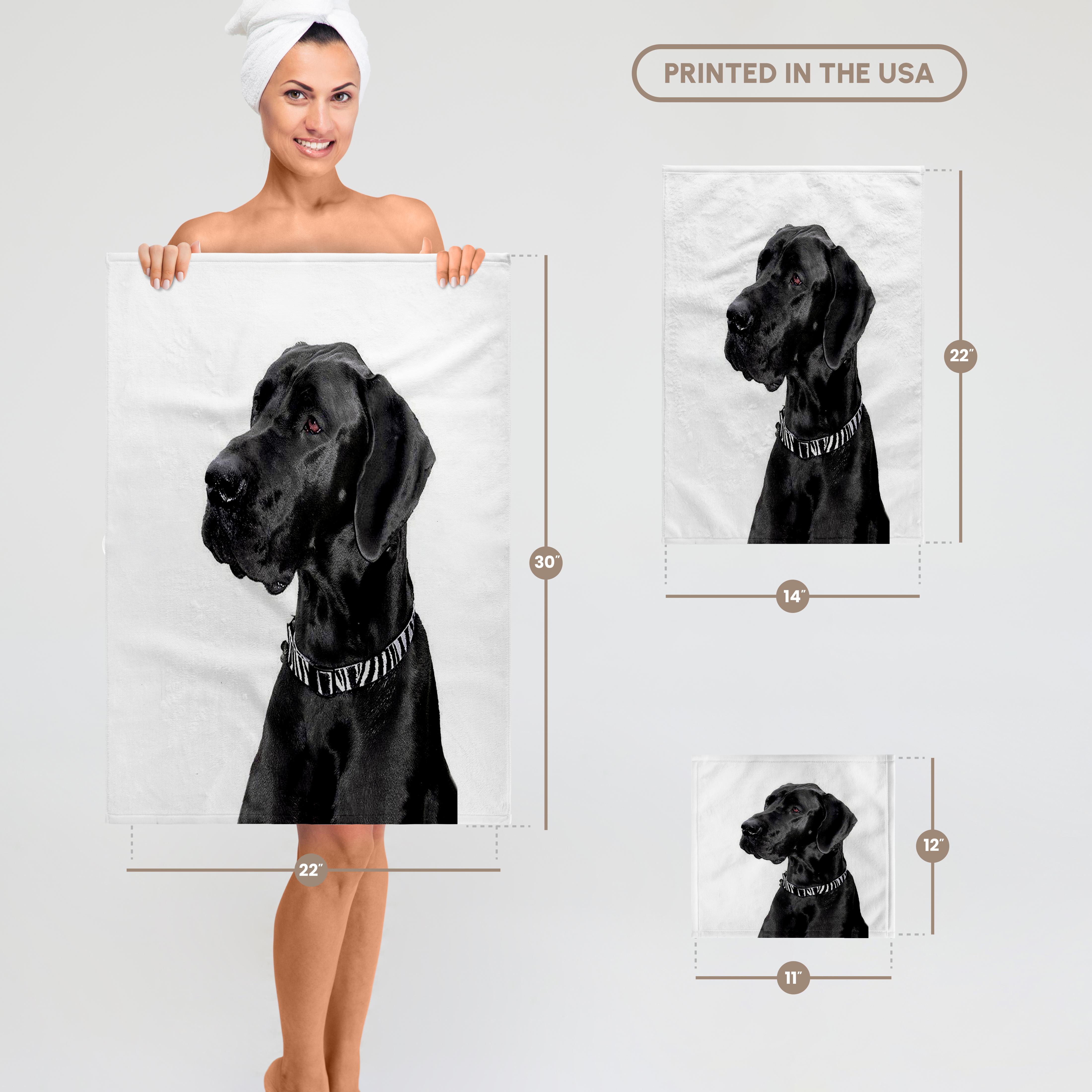 3dRose, Black Great Dane, Towel