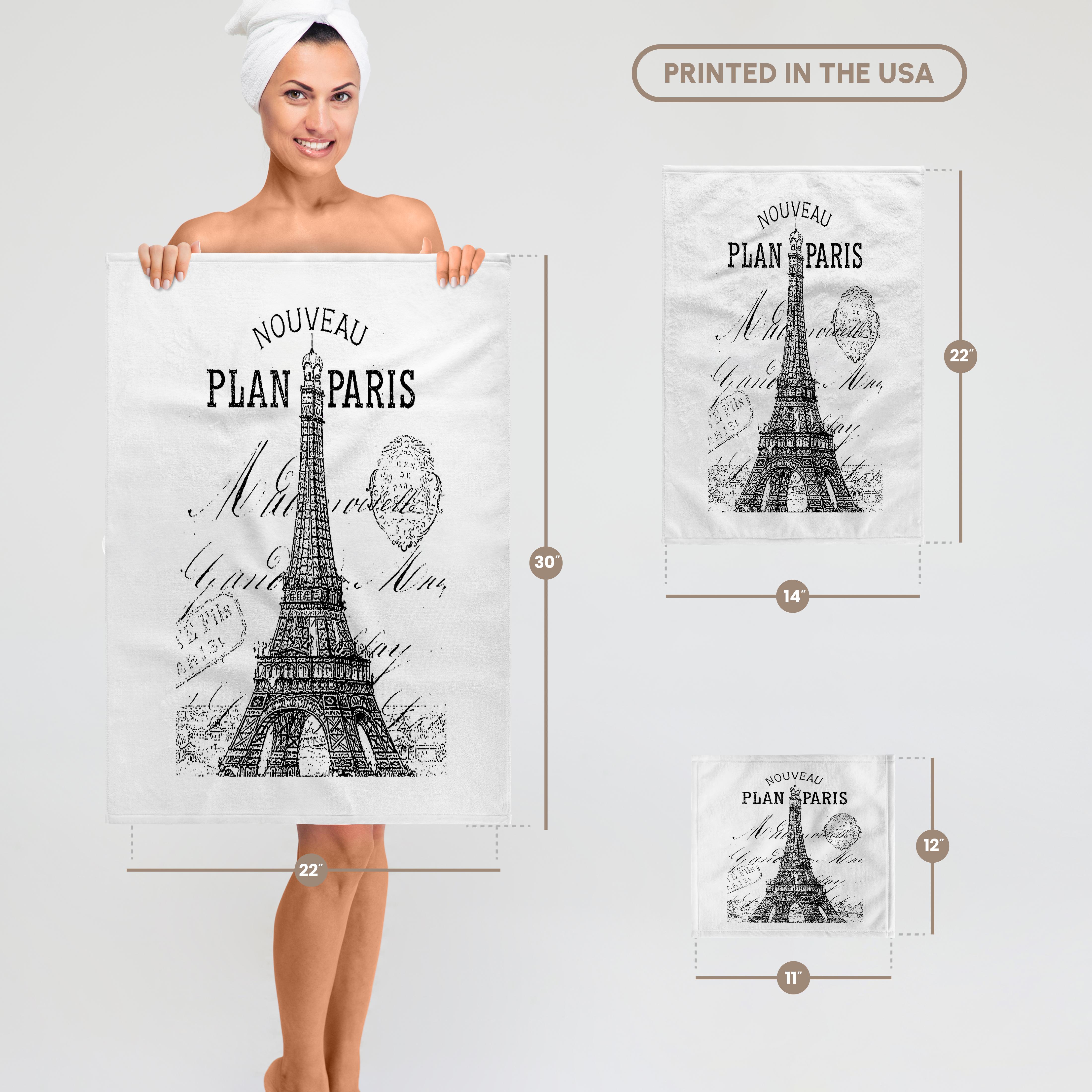 3dRose, Nouveau Paris Torre Eiffel vintage, toalla - Imagen 7 de 28