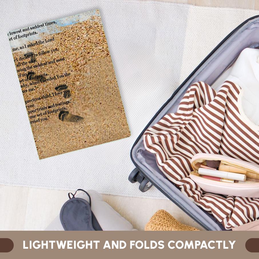 3dRose, Footprints in the Sand on Beach with Poem, Towel