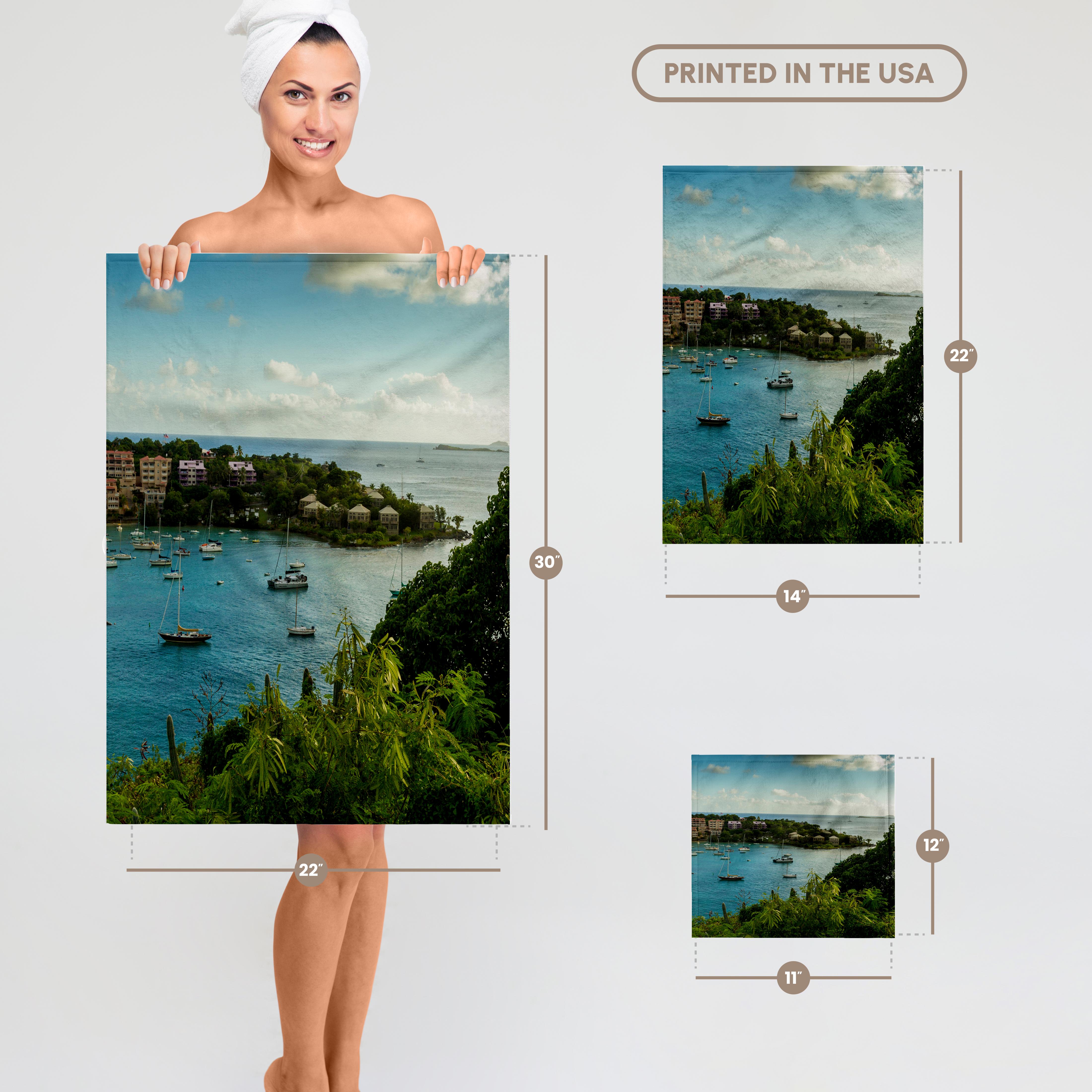 3dRose, Karibik, USA Jungferninseln, St. John. Scenic of Cruz Bay., Handtuch - Bild 7 von 28