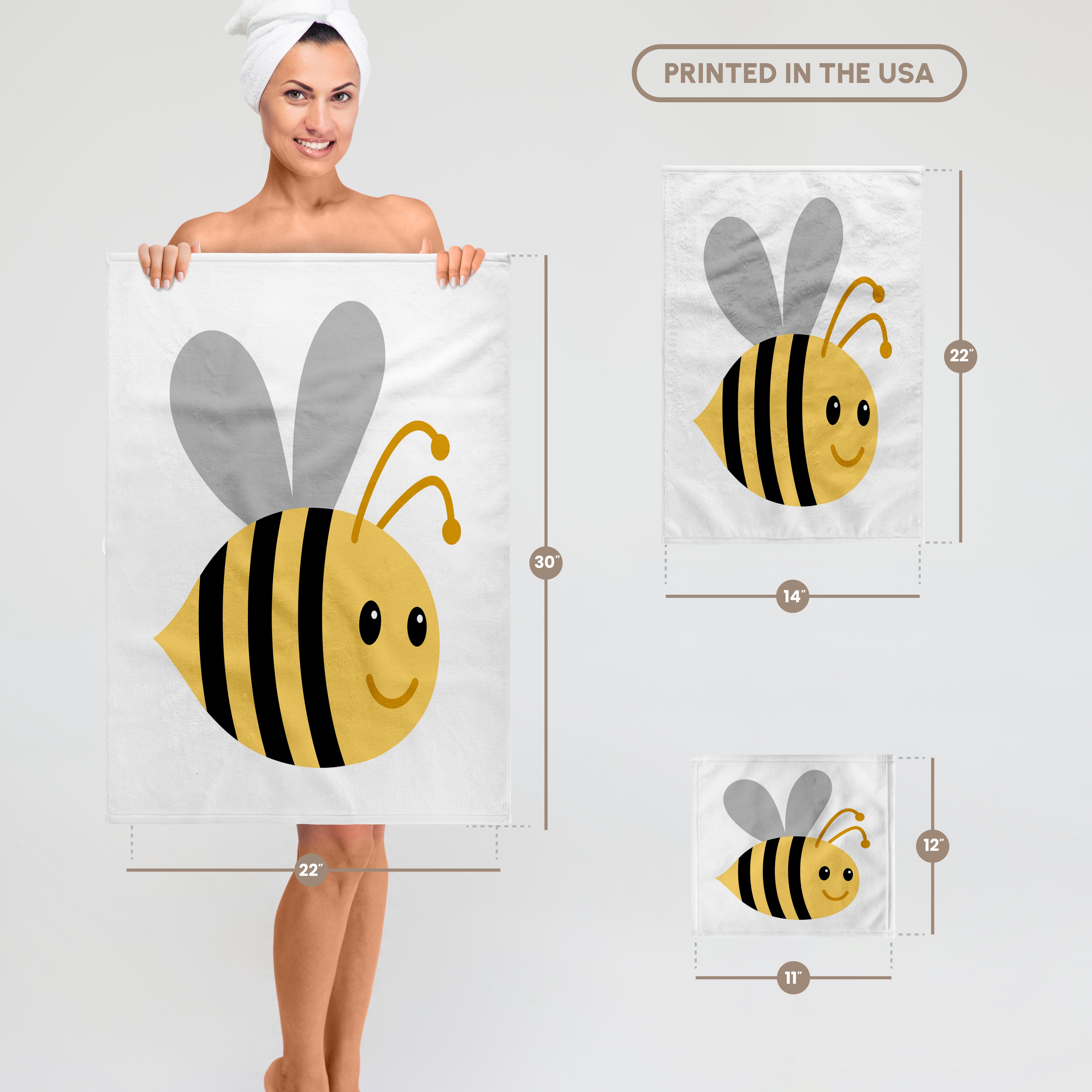 3dRose, Cute cartoon bumble bee, Towel - Picture 7 of 28