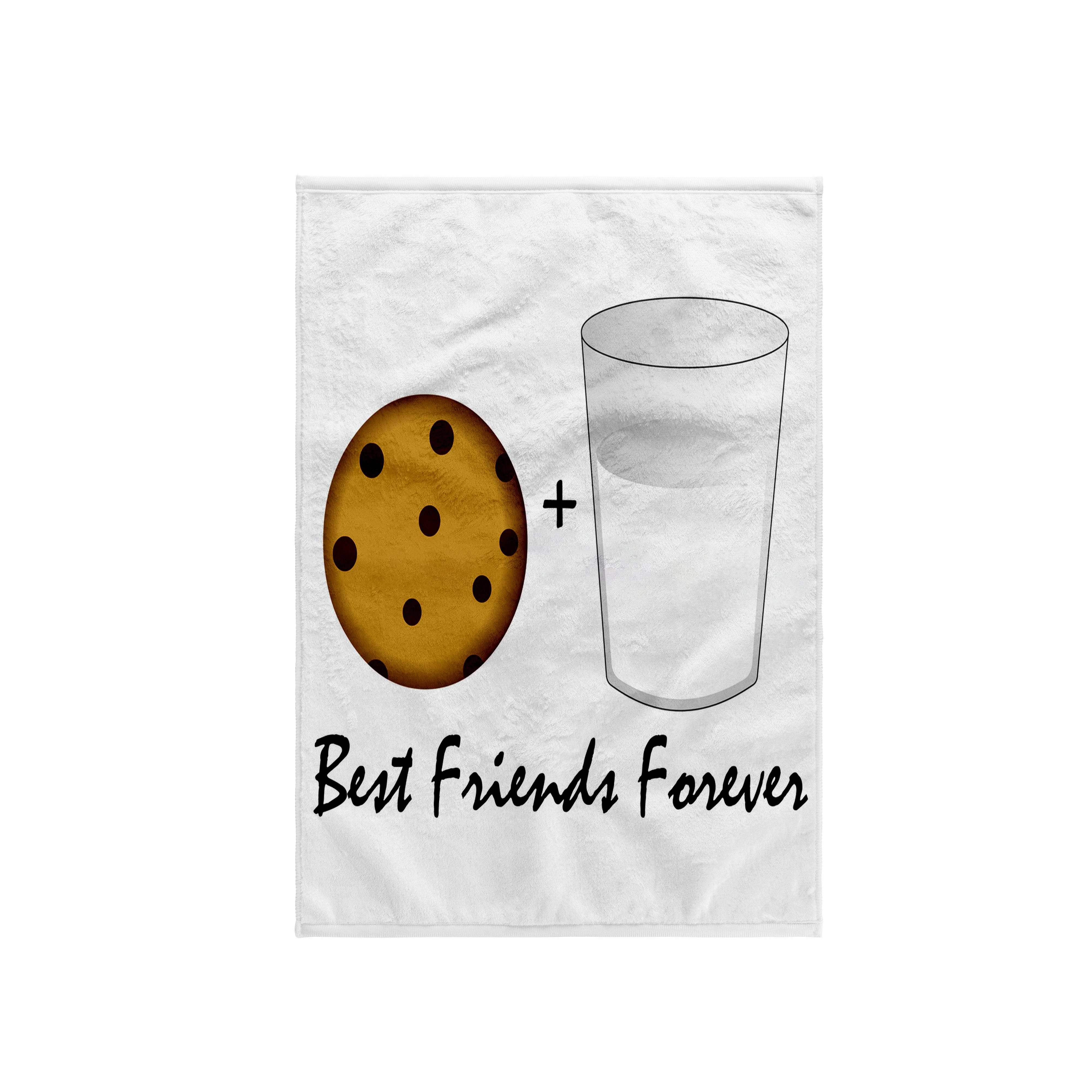 3dRose, Cute Cartoon Milk and Cookies - Best Friends Forever, Towel