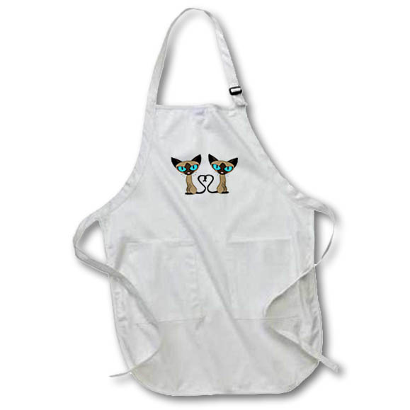 Apron - Siamese Cat Tail Heart Designs Cats