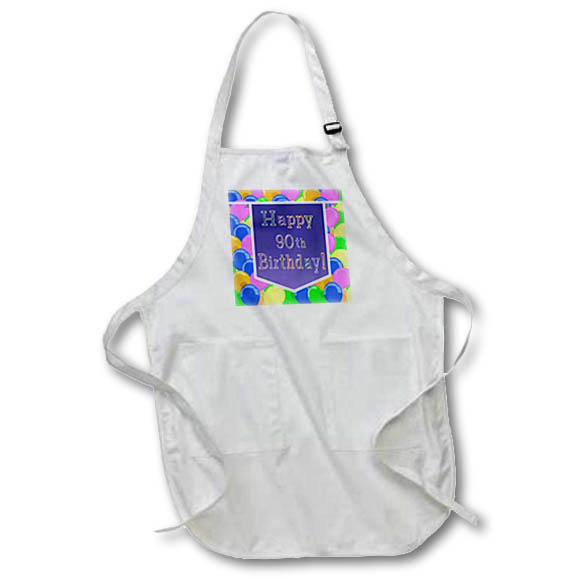 Apron - Balloons with Purple Banner Happy 90th Birthday Birthday Design