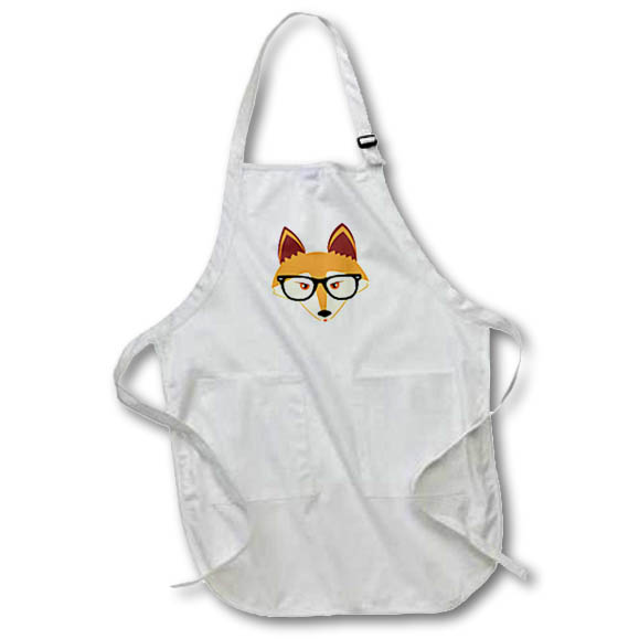 Apron - Cute Hipster Red Fox with Glasses Designs Woodland Creatures