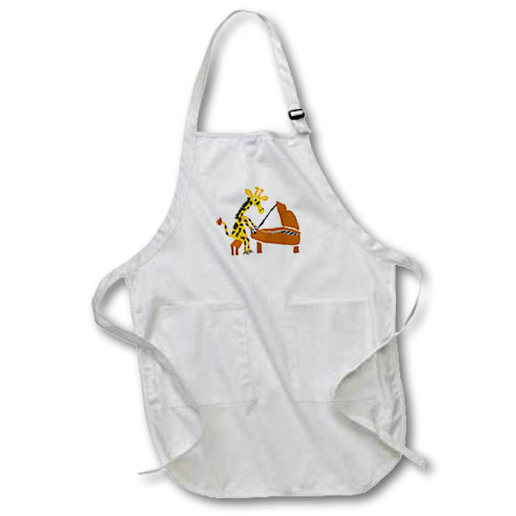 Apron - Funny Giraffe Playing the Piano Music