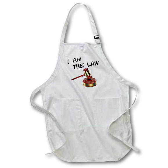 Apron - I am the law - judge gavel with sound block Illustrations