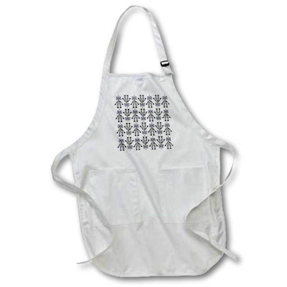 Apron - Cute Robot Print Designs Love