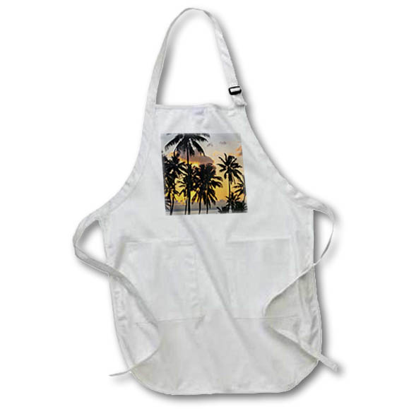 Apron - Fiji, Taveuni Island. Beach sunset with palm trees. 03 Tree