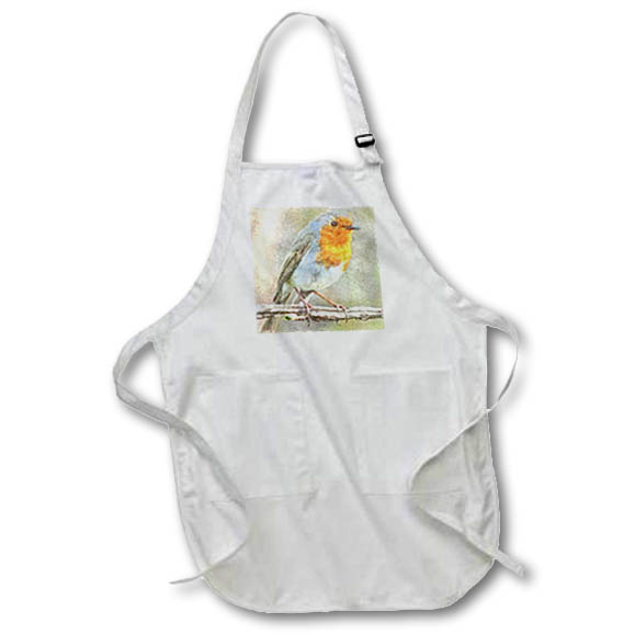 Apron - The Robin Is A Gabriel Watercolor Watercolor - Robin
