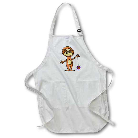 Apron - Funny Cute Cool Sloth Playing Yoyo Cartoon Animals