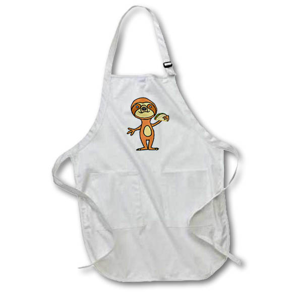 Apron - Funny Cute Cool Sloth eating Taco Cartoon Animals