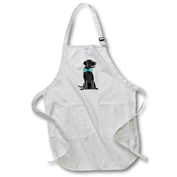 Apron - Funny Cute black lab Dog Puppy wearing Tennis Balls Bow Tie Pets