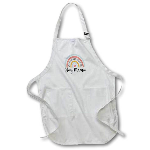 Apron - Boy Mama Cute Blue Boho Rainbow Heart - Mom of Sons Boys - Mothers Day Boho Rainbow
