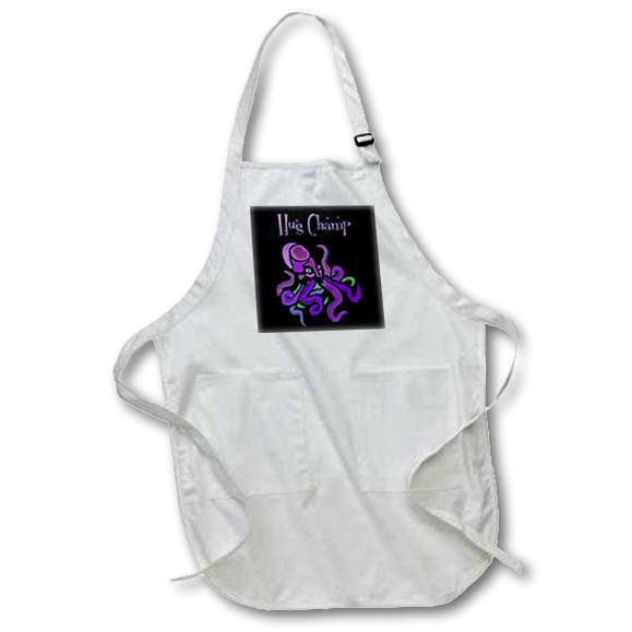 Apron - Funny Cute Purple Octopus Hug Champion Cartoon Funny
