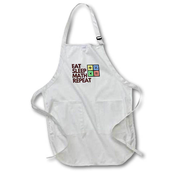 Apron - Simple Text of EAT,SLEEP,MATH,REPEAT 3dRose Mary Aikeen- Funny Text about Math