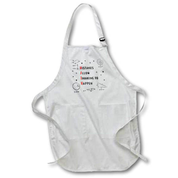 Apron - MATH Mistakes Allow Thinking to Happen Mathematics Teacher Student Typography
