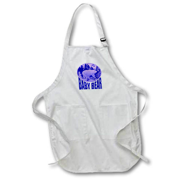 Apron - Blue Woodland Baby Bear Camping Cub Quote - Baby Boy Bear