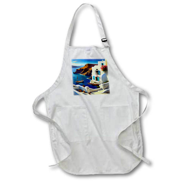 Apron - Greece On Beach Background Scene Backgrounds