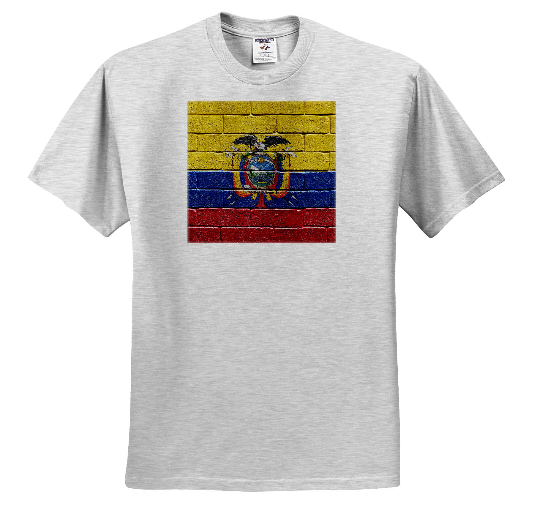3dRose, National flag of Ecuador painted onto a brick wall Ecuadorian, T-Shirt - Picture 5 of 73