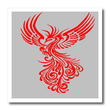 3dRose Rising from The Ashes Red Artistic Phoenix Illustration... - Iron on Heat Transfers (ht_355284)