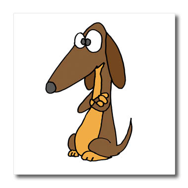 3dRose Cute Funny Dachshund Puppy Dog with Attitude Pet Cartoon - Iron on Heat Transfers (ht-369096)
