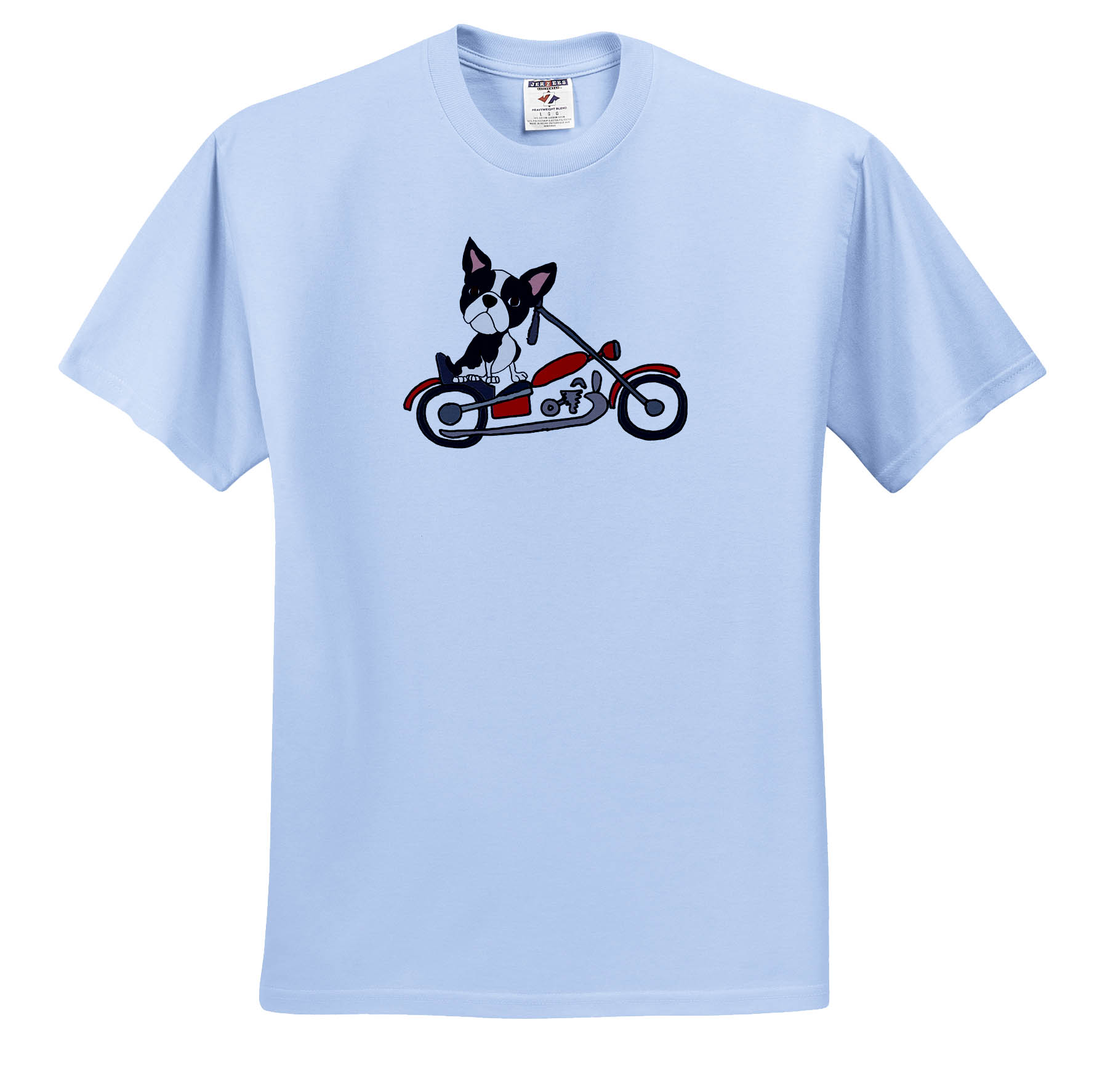 3dRose, Funny cute Boston Terrier Dog Riding Motorcycle, T-Shirt - Picture 2 of 73