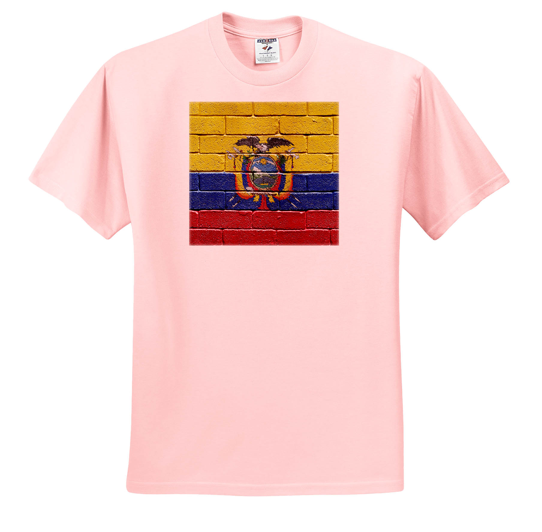 3dRose, National flag of Ecuador painted onto a brick wall Ecuadorian, T-Shirt