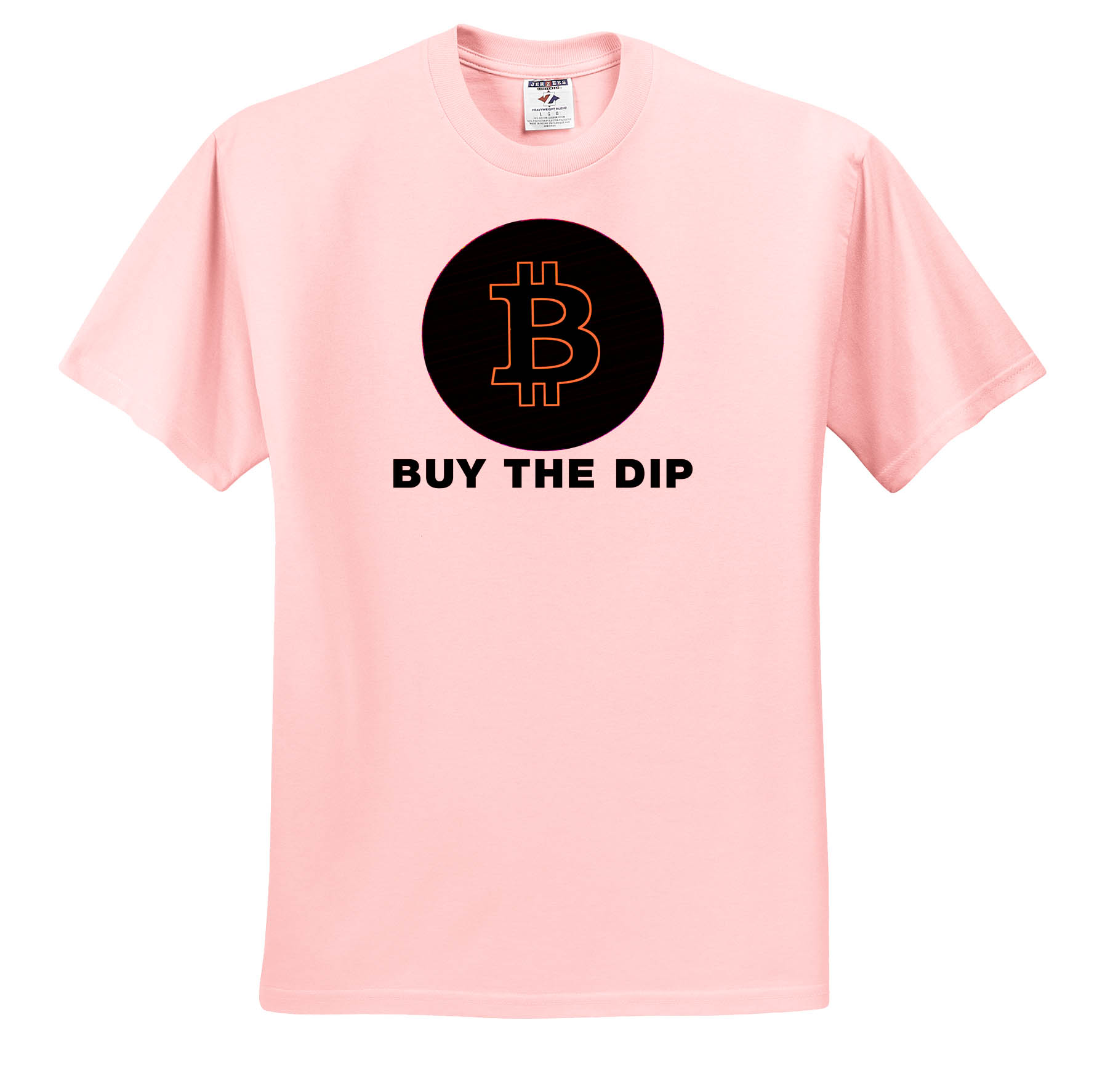 Buy the Dip Black Orange Bitcoin T-Shirt by 3dRose