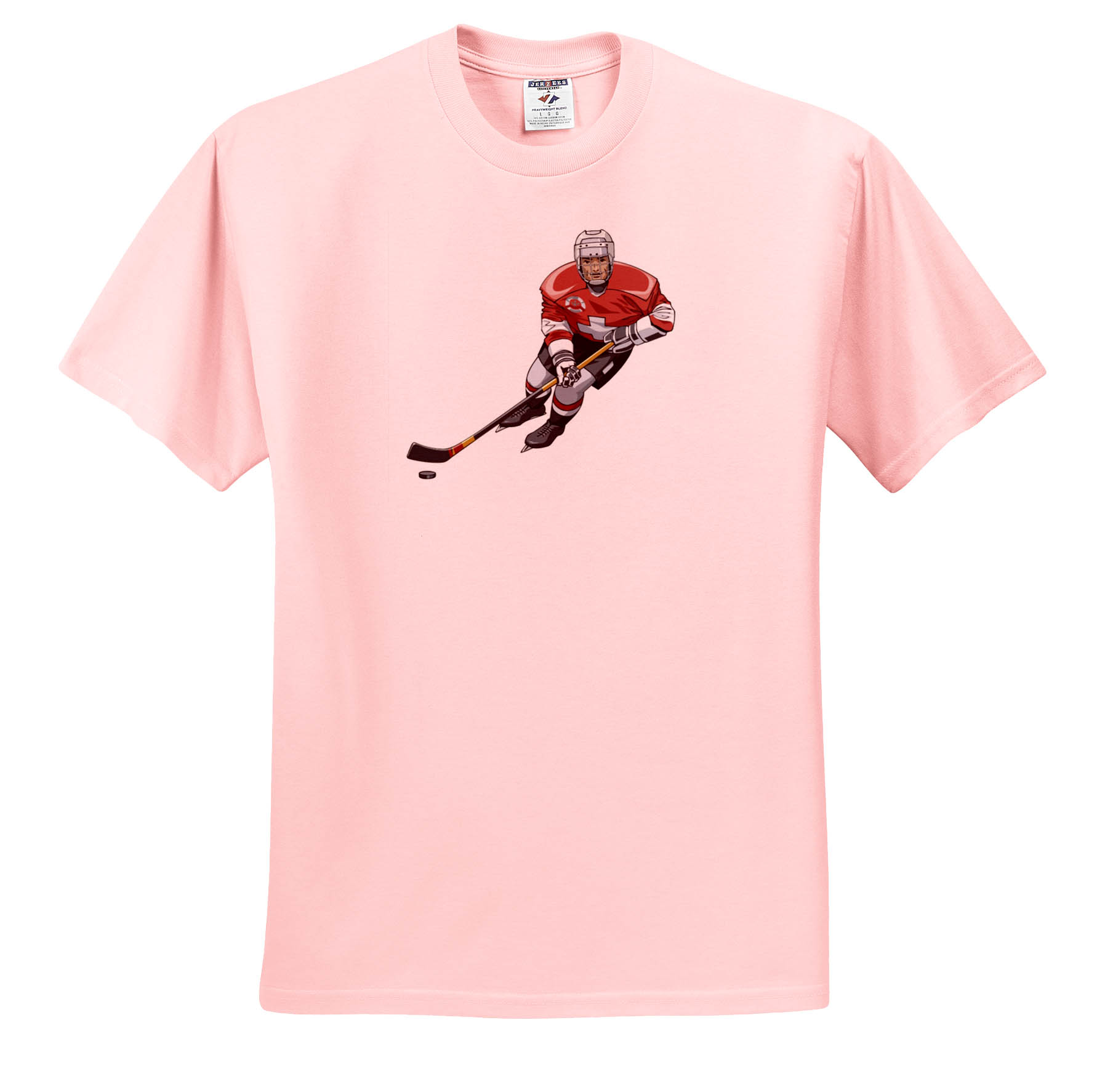 3dRose, Hockey Player With Stick On white, T-Shirt