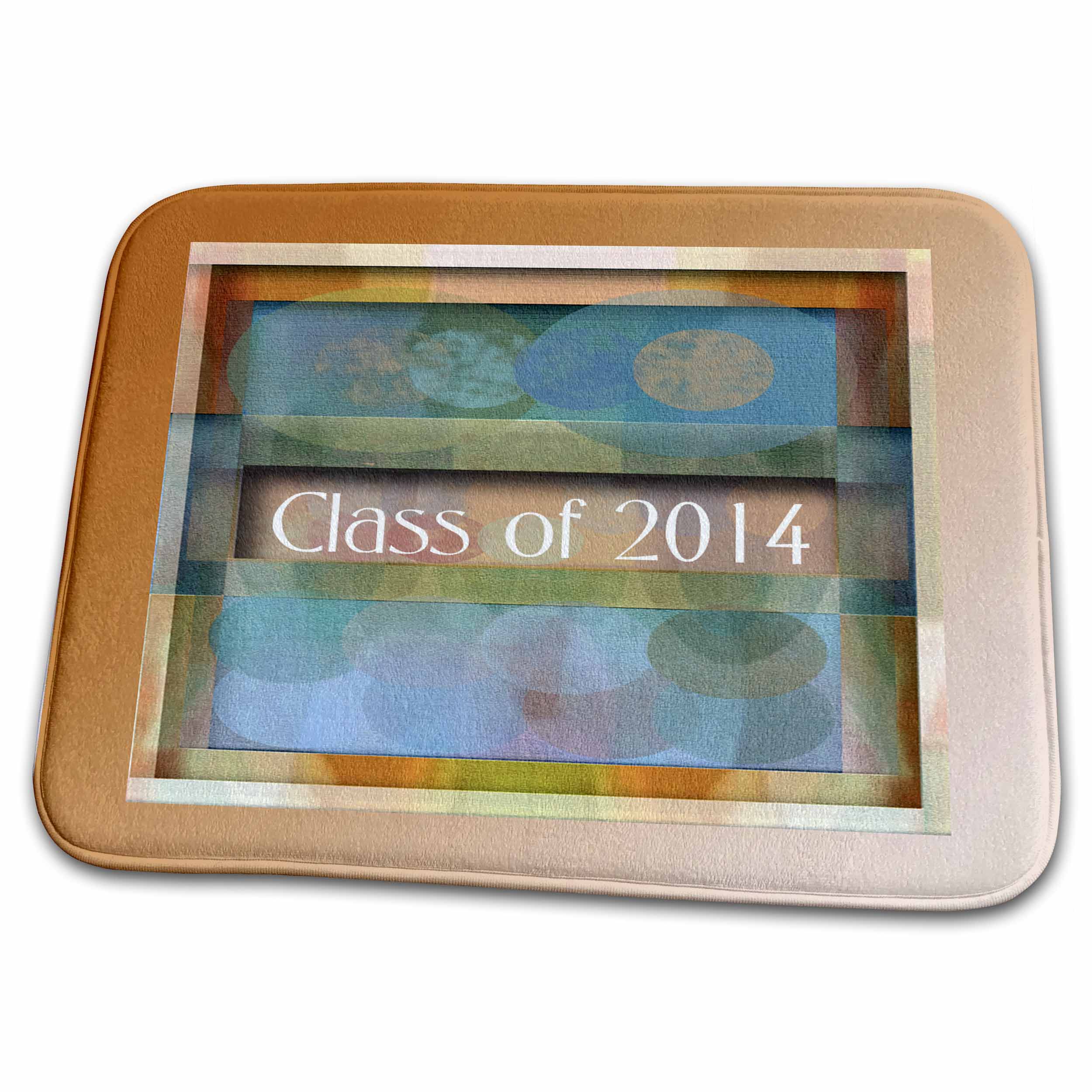 3dRose Class of 2014, Colorful Lights, Orange - Dish Drying Mats (ddm-172649)