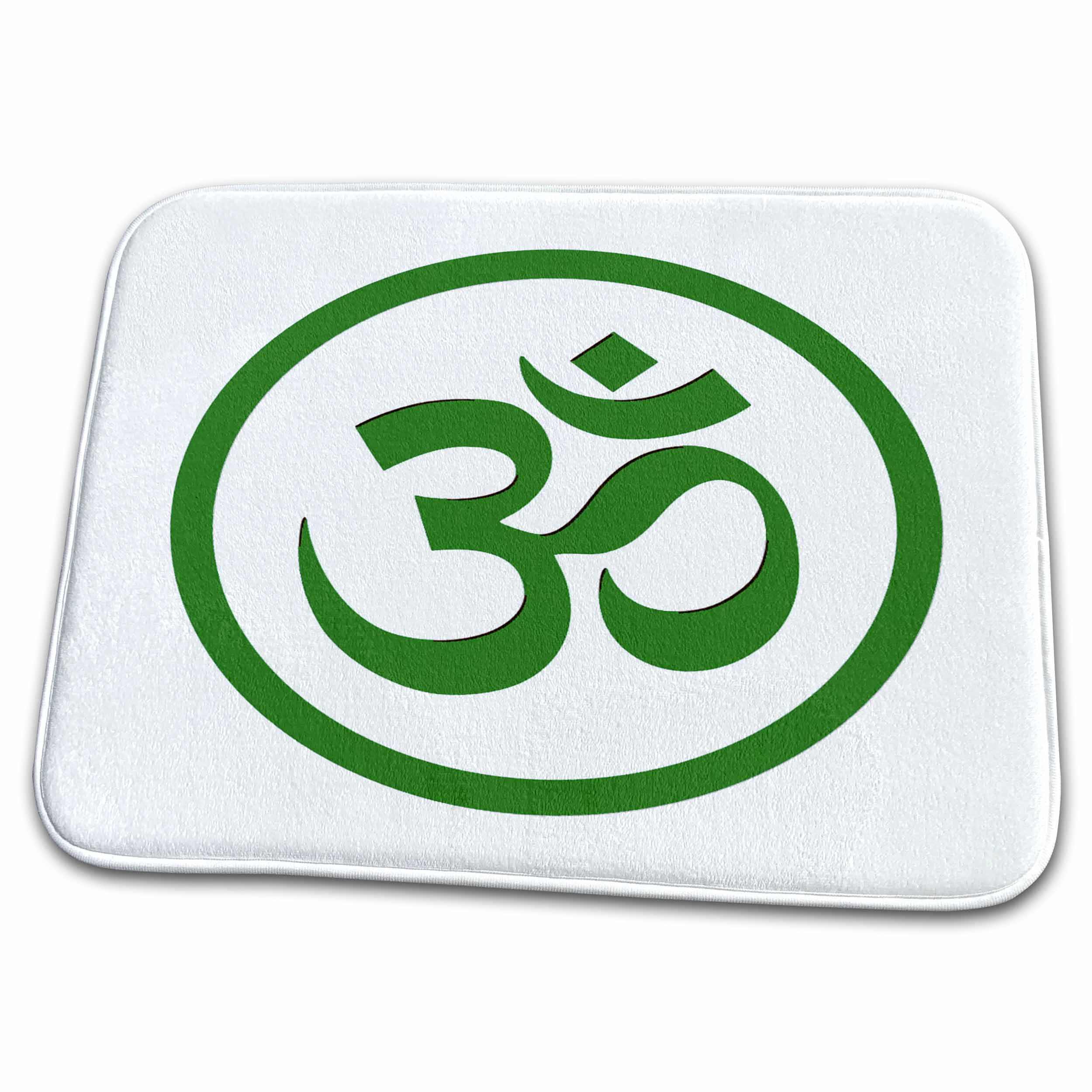 3dRose EvaDane - Symbols - Om, Namaste, Green - Dish Drying Mats (ddm-202839)