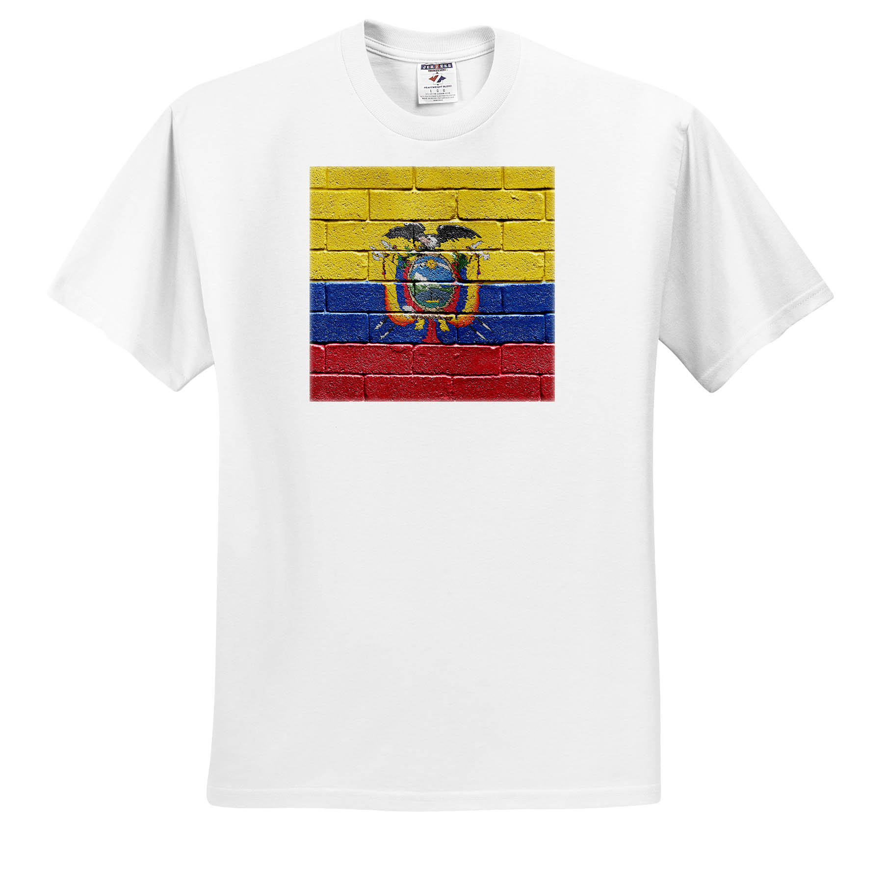 3dRose, National flag of Ecuador painted onto a brick wall Ecuadorian, T-Shirt - Picture 3 of 73