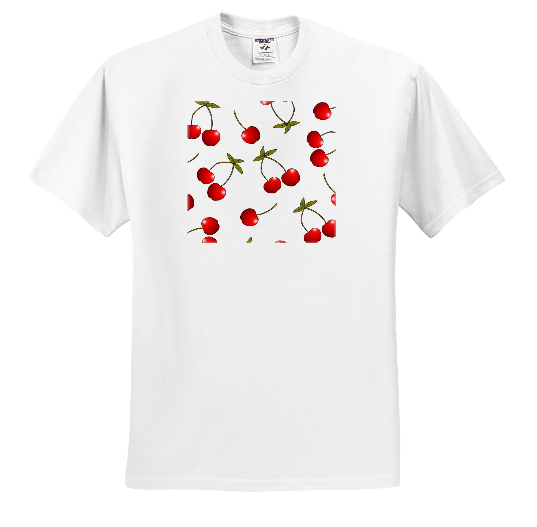 3dRose, Cherry Print Juicy Red Cherries on White, T-Shirt - Imagen 3 de 73