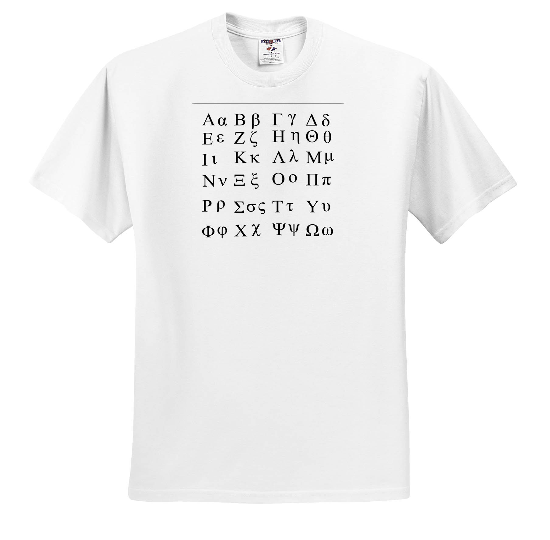 3dRose, Greek Alphabet, T-Shirt - Picture 3 of 73