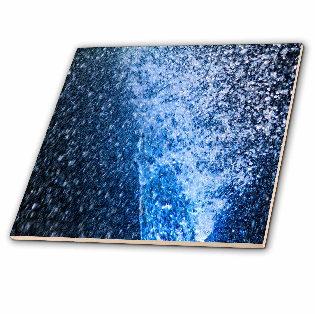 3dRose Alexis Photography - Texture Water Jets - Illuminated Water Jets and Showers. Blue Color of Rainbow - Tiles